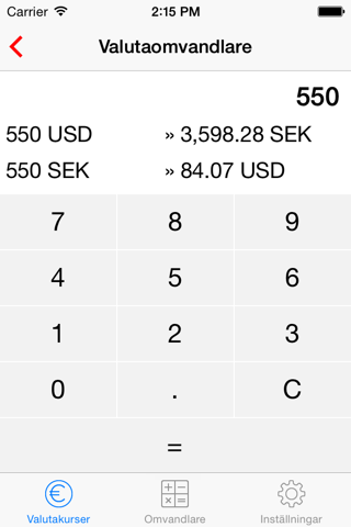 Exchange rates SEK screenshot 3