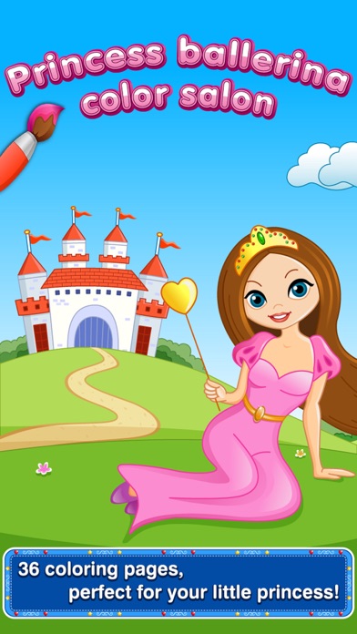 Princess ballerina color salon- Fun Coloring and Painting Book App with Ballet Dancers, Princesses, Little Ponies and Fairy Tale Fairies for Kids and Girls to Paint and Draw Screenshot 1