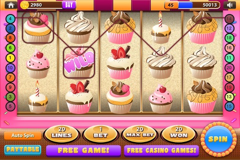 Appetizing Cupcake Slots Strawberry Candy Mania screenshot 2