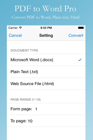 PDF2Word Pro Edition - for Convert PDF to Word Document, PDF Viewer, File Manager screenshot 2