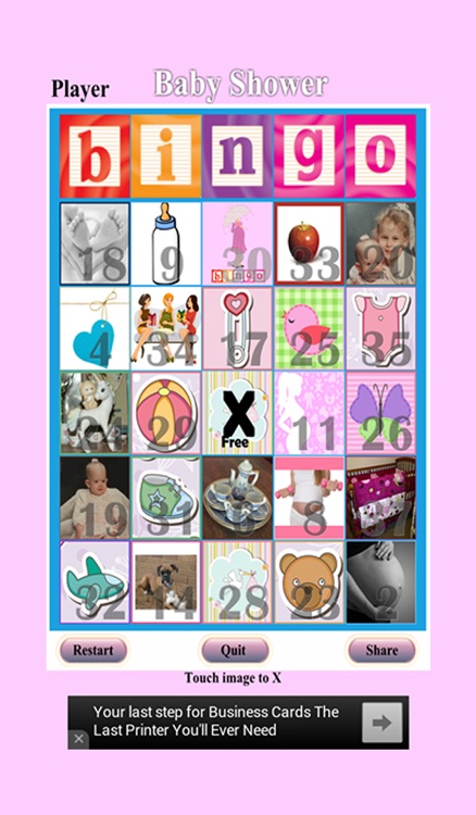 Baby Shower Bingo