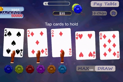 A1 Joker Video Holdem Poker - Bet and win casino card chips screenshot 3