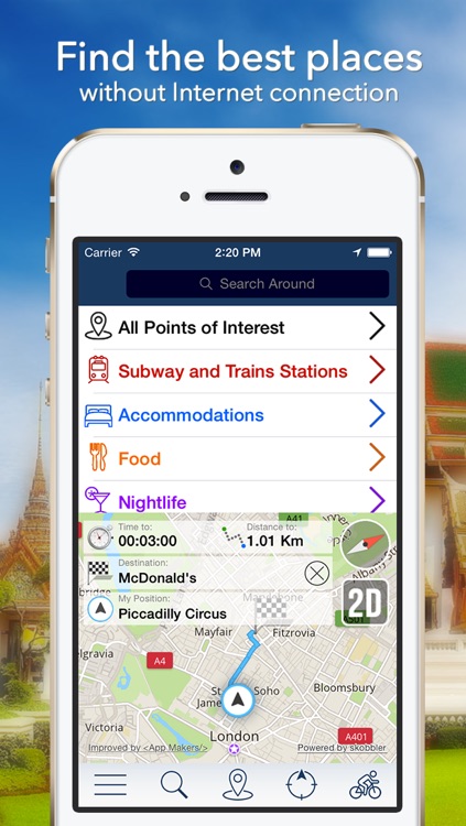 Bangkok Offline Map + City Guide Navigator, Attractions and Transports