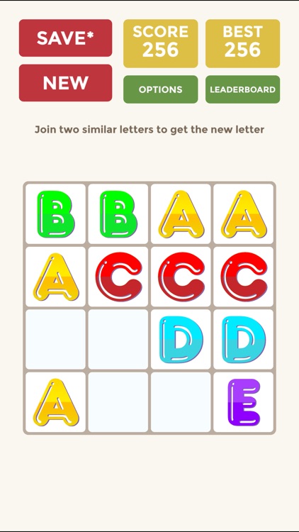 2048 Alphabet Version - Swipe to move ABC tiles like Numbers screenshot-3