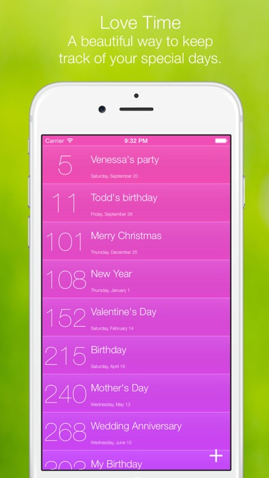 Screenshot #1 pour Amour Temps - Love Time - compte à rebours pour les dates et les jours fériés importants