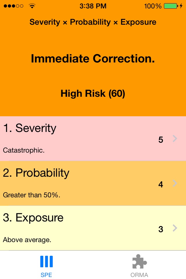 Risk: SPE, ORMA, and GAR Calculator screenshot 2
