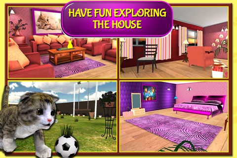 Real Cat Simulator 3D - Little Cute Kitty Simulation Game to Explore & Play in Home screenshot 4