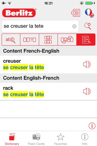 English <-> French Berlitz Mini Talking Dictionary screenshot 3