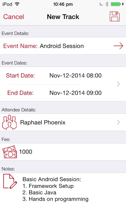Track - Appointments, Fees, Contacts