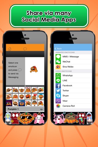 Emoji Kingdom 15 Pumpkin Halloween Emoticon Animated for iOS 8 screenshot 3