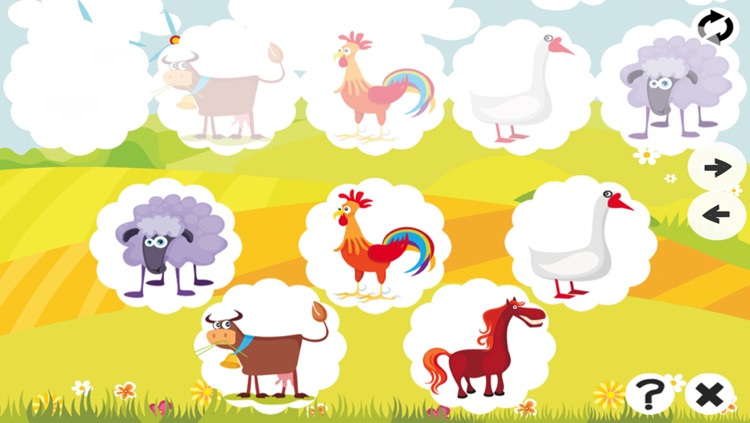 Animal Memorize! Learning and concentration game for children with farm animals