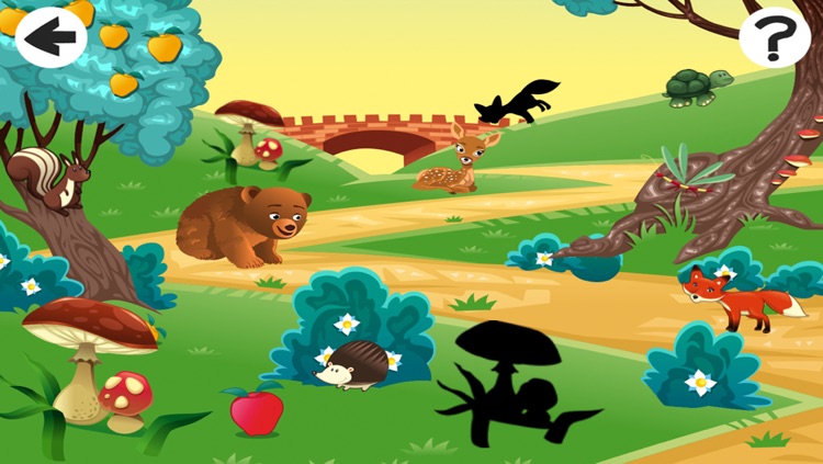 A Kid-s Game-s with Happy Forest Animal-s: Spot the Shadow