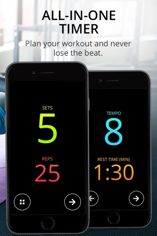 Gymmy: interval tabata timer for workout training, hiit & all kind of sports with sets, reps and rest count screenshot 2