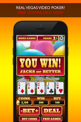 REAL EASTER POKER - Play the Jacks Or Better Easter Holiday Edition and Online Casino Gambling Card Game with Real Las Vegas Odds for Free ! screenshot 2