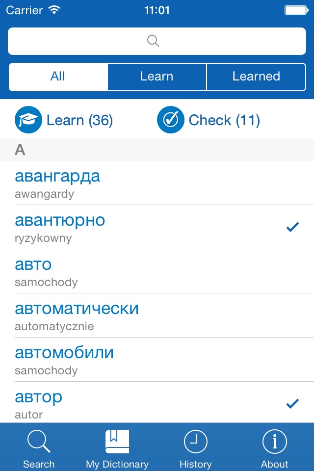 Polish−Russian dictionary screenshot 3