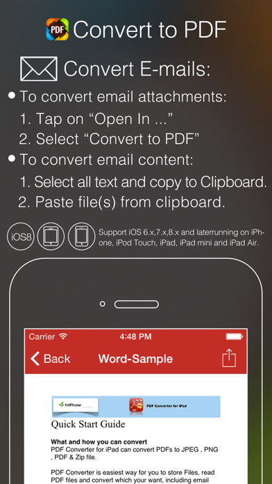 Convert to PDF Pro by Feiphone - Print Documents, Web Pages, Photos and more to PDF Screenshot 3