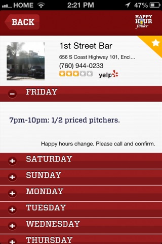 Happy Hour Finder - Find Local Food and Drink Deals screenshot 2