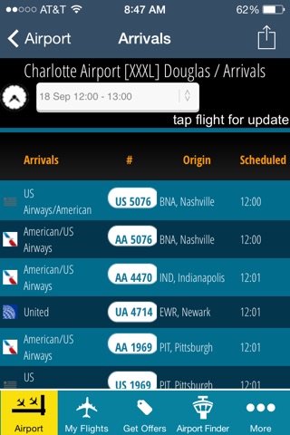 Charlotte Airport Pro (CLT) Flight Tracker Radar Douglas screenshot 3