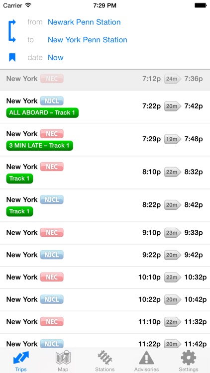 njt schedule