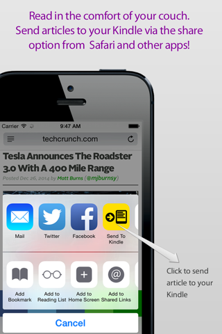 Comfy Read : Send web articles to your Kindle screenshot 2
