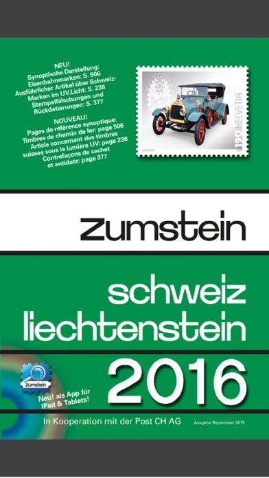 Zumstein 2.0,  the catalogue for stamp collectors