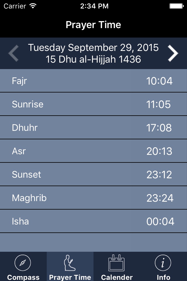 Qibla Compass : Prayer Times, Islamic Calendar, Azan screenshot 3