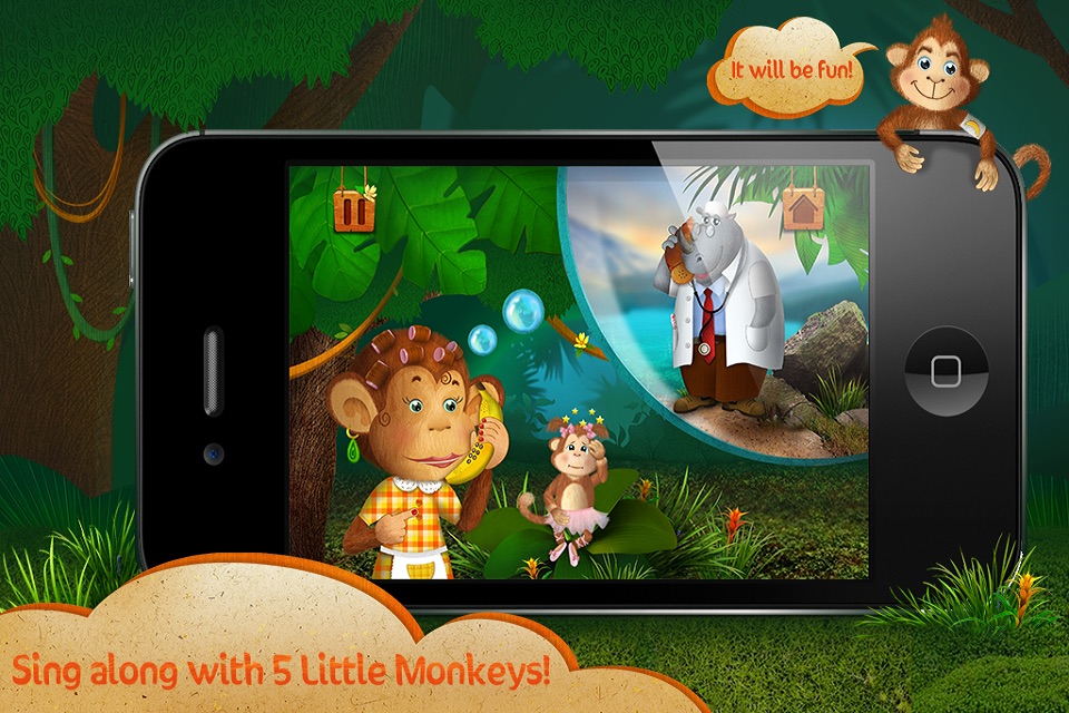Five little monkeys jumping on the bed for toddler Free screenshot 3