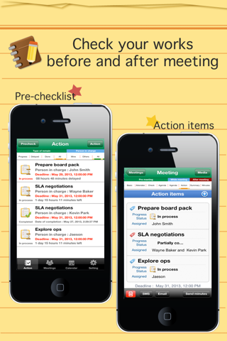 Smart meeting minutes multi sync - Schedule & action item check list screenshot 3