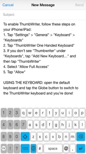 ThumbWriter One Handed Keyboard