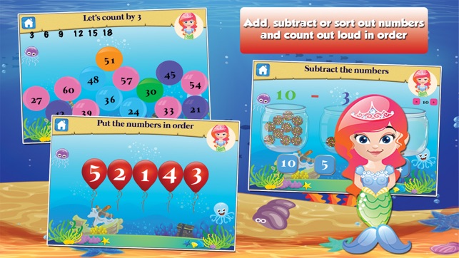 Mermaid Princess Goes to School: First Grade Learning Games(圖2)-速報App