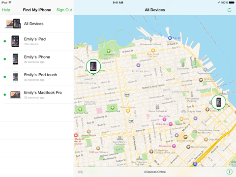 Find My iPhone screenshot