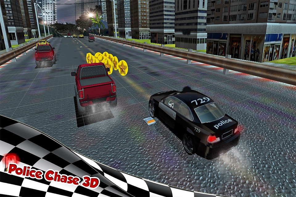 ` 3D Police Pursuit Racing car highway screenshot 4