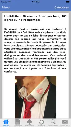 Captura 1 Les 100 signes d'infidélité iphone