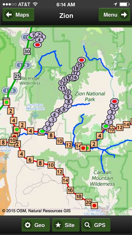 Zion Trail Map Offline