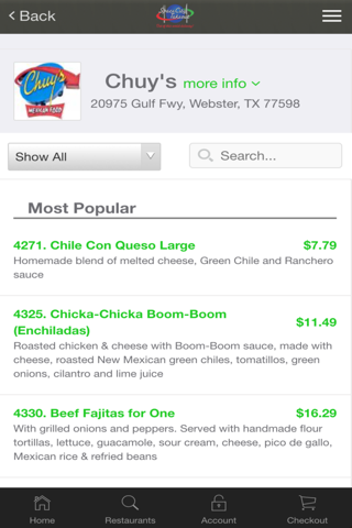 Space City Takeout Restaurant Delivery Service screenshot 3