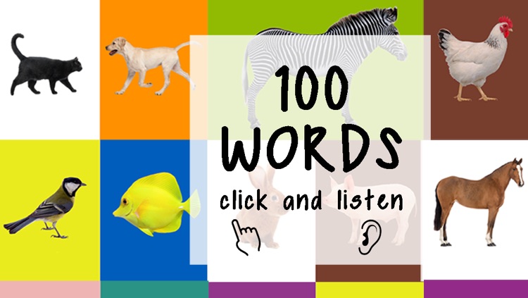 ABC 100 First Words For Children To Listen, Learn, Speak With Vocabulary in English With Animals