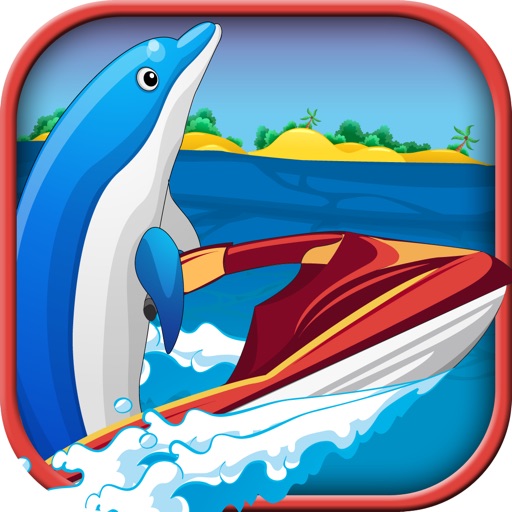 Dolphin Jet Skier Run - Fun Wave Surfer Rider Paid icon