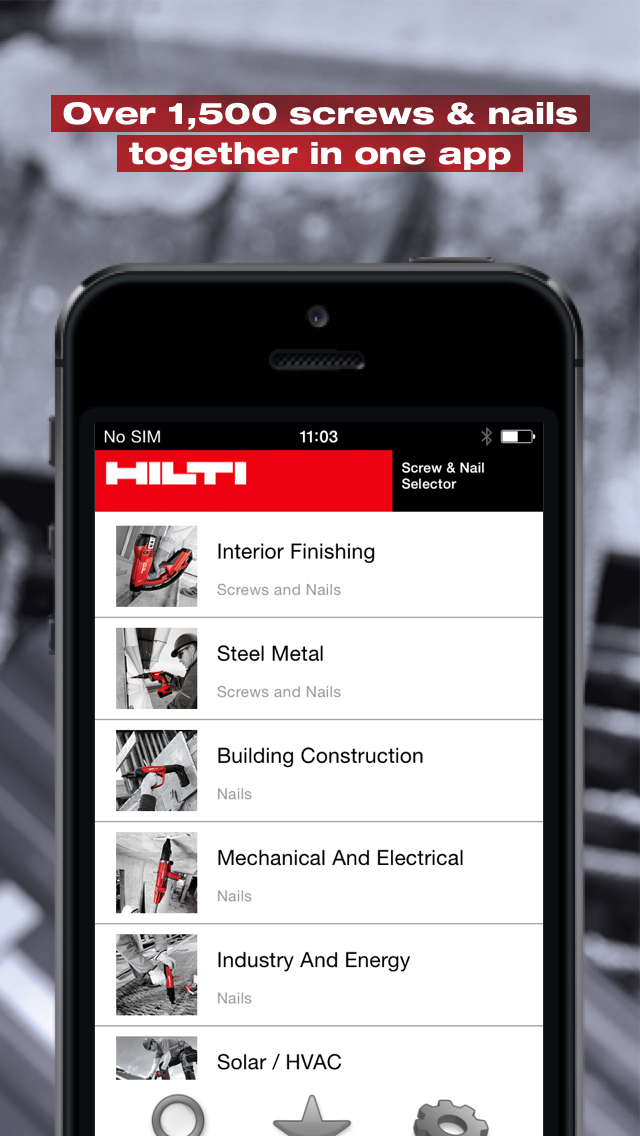 Hilti Screw  Nail Selector