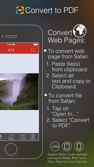 Convert to PDF Pro by Feiphone - Print Documents, Web Pages, Photos and more to PDF Screenshot 2