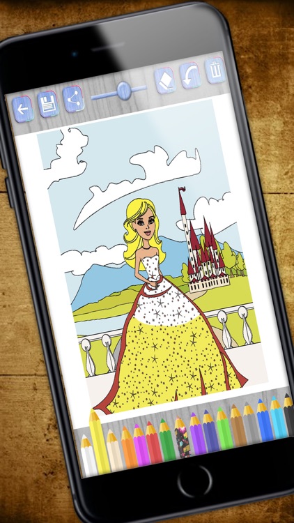 Paint princesses magic - Princess coloring pages- Premium