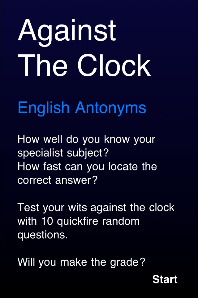 Against The Clock - English Antonyms screenshot 2