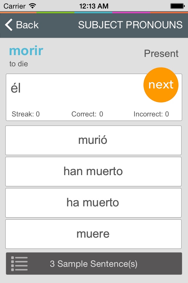 Spanish Verb Coach - Learn Subject Pronouns and Practice Verb Conjugations screenshot 3