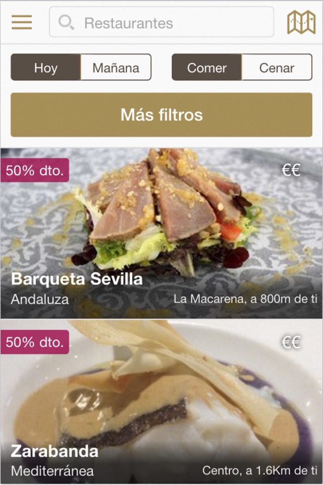 Restaurant50 - reserva en restaurantes recomendados de Sevilla, Madrid, Málaga y Valencia screenshot 2