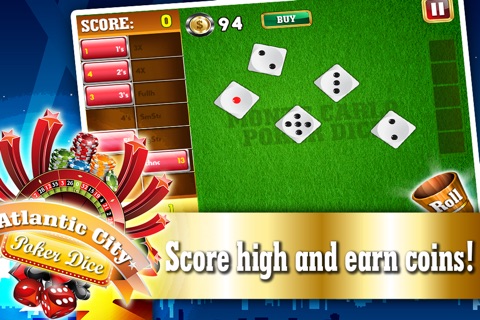 Atlantic City Poker Dice FREE - Best VIP Addicting Yatzy Style Casino Game screenshot 2