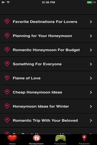 Romantic Honeymoon Ideas guide screenshot 2