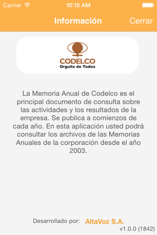 Memorias Codelco screenshot 2