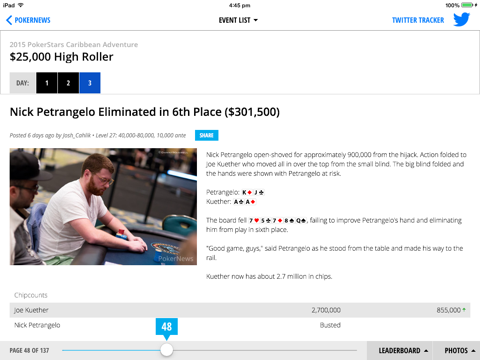 PokerNews for iPadのおすすめ画像4
