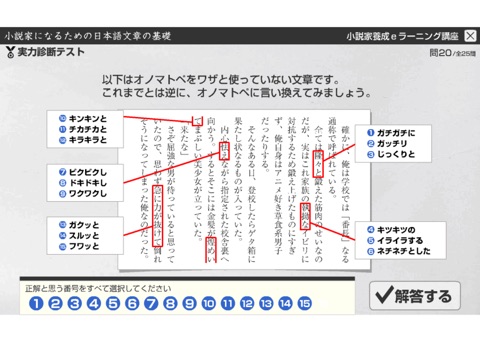 文章の基礎実力診断テスト　小説家になるための日本語文章の基礎 screenshot 2