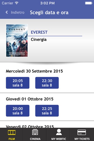Webtic Cinergia Cinema Prenotazioni screenshot 3