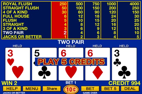 Video Poker plus HD screenshot 2
